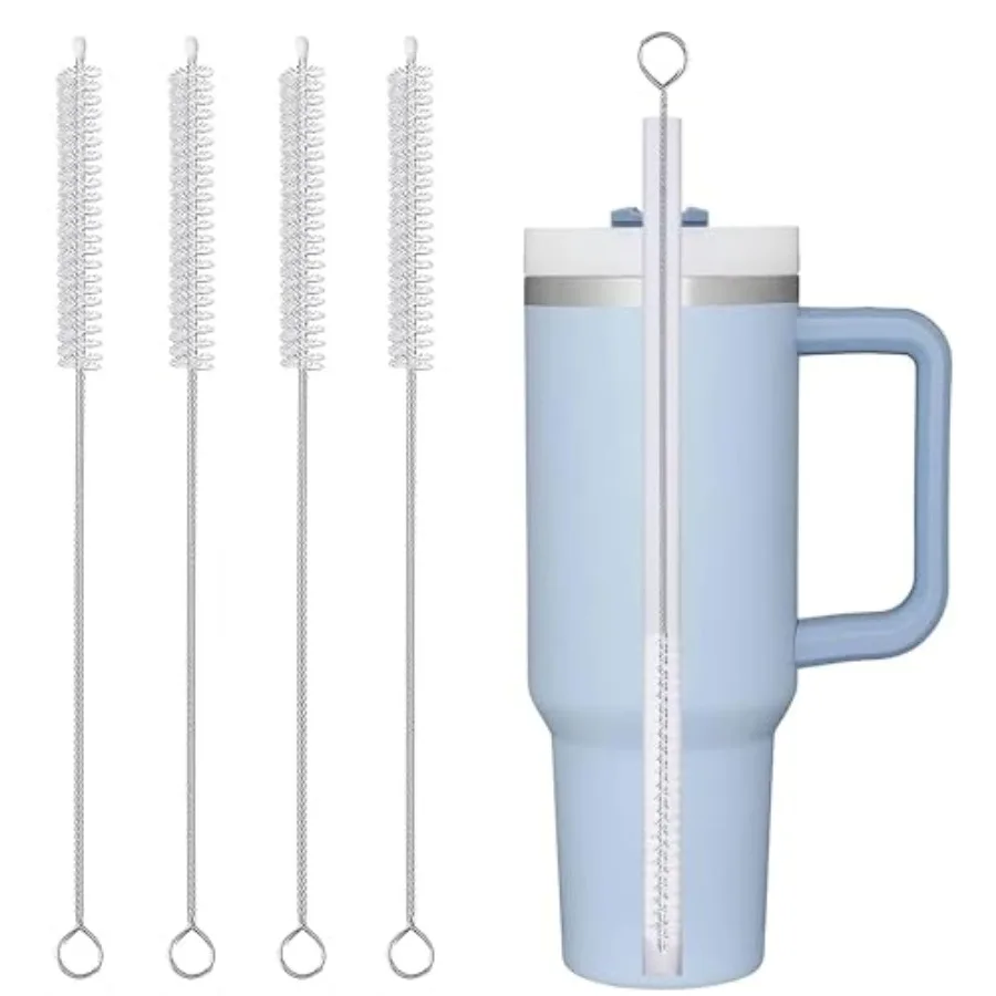 فرشاة تنظيف القش عصر طويل 12 Ih فرشاة القش الأنظف الفولاذ المقاوم للصدأ شعيرات النايلون فرشاة تنظيف لتنظيف ستانلي تعثر #1