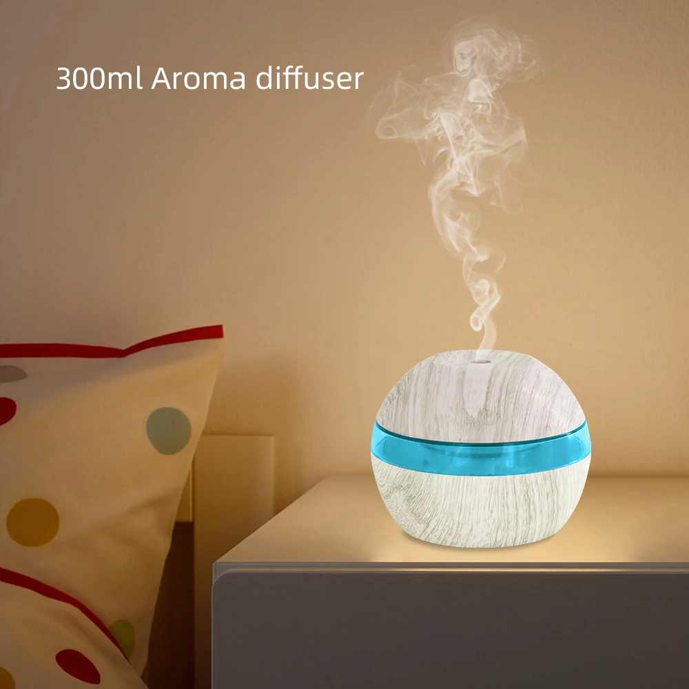 مرطب عطري 3 في 1 مع ضوء ليلي، 300 مل، تحكم باللمس، هادئ لغرفة النوم، المنتجع الصحي، المكتب، موزع الزيوت العطرية، U