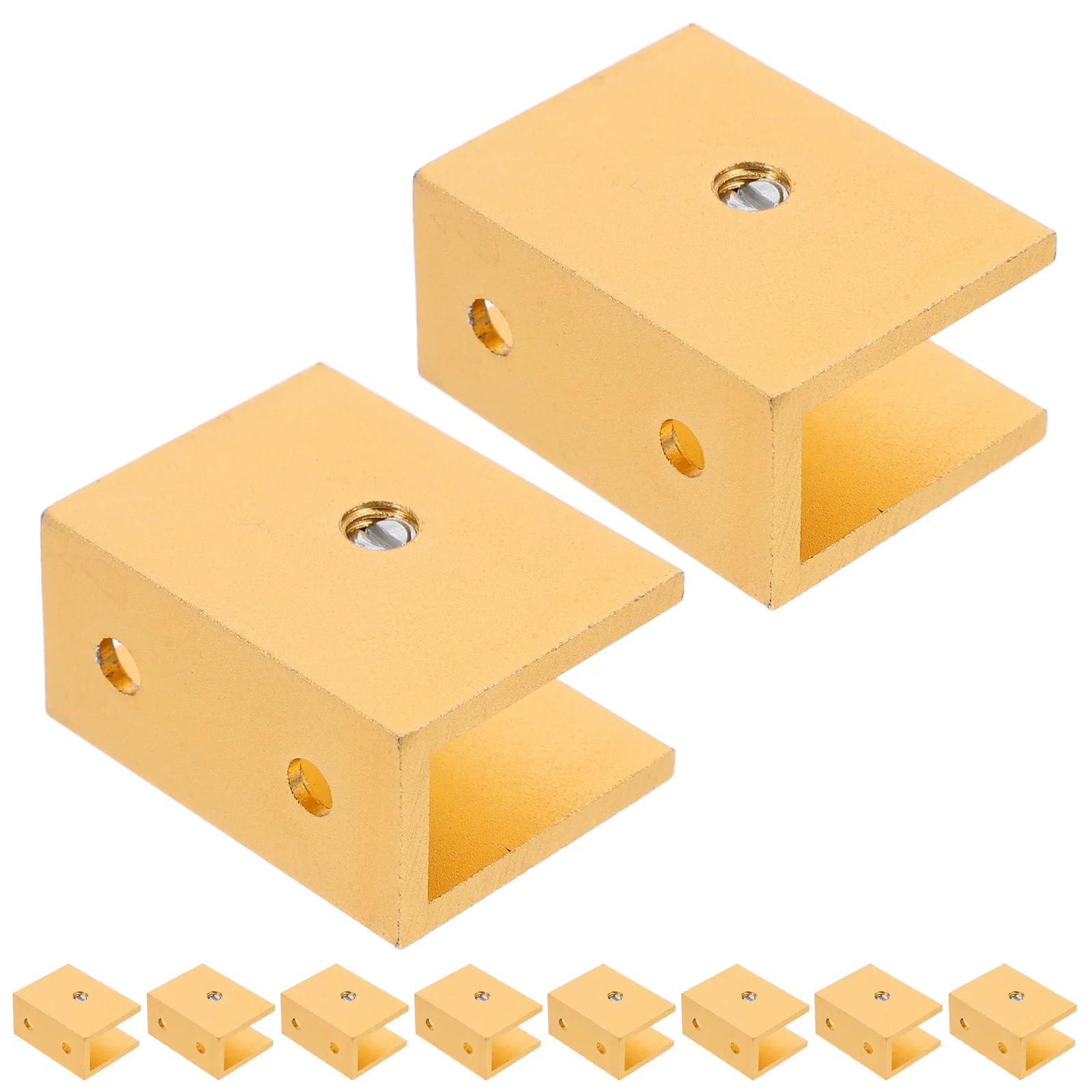 

10Pcs Glass Shelf Brackets Black Aluminum Alloy Square Frameless for Bathroom Kitchen Living Room Wall Mounted