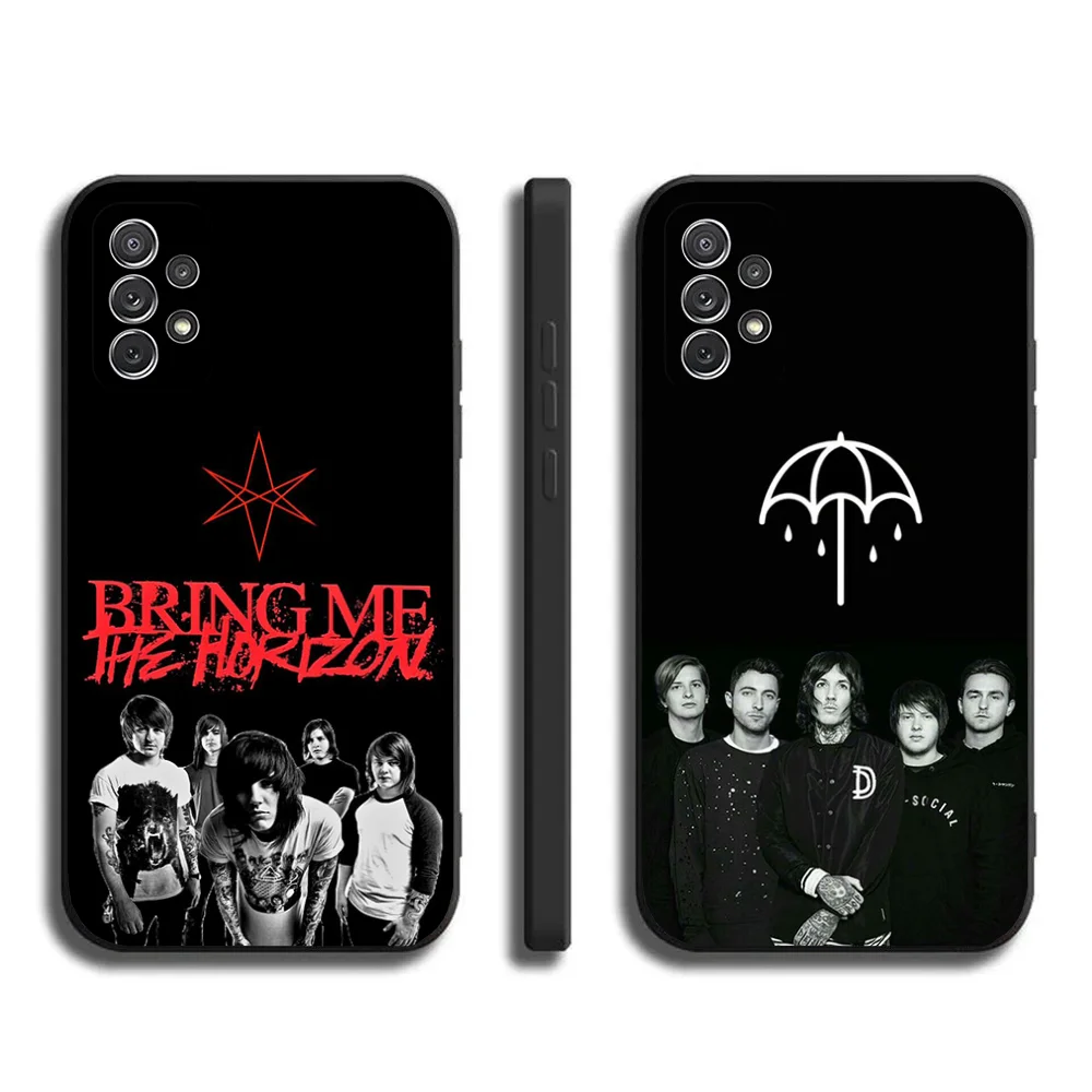 Bring Me The H-Horizons BMTH Phone Case for Samsung Galaxy A13,A21s,A22,A31,A32,A52,A53,A71,A80,A91, Soft Black Cover