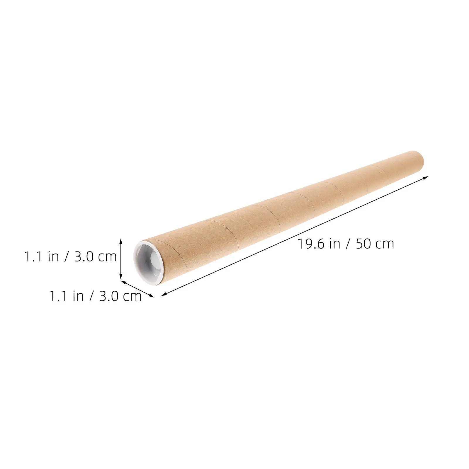 4Pcs Poster Mailing Tube Kraft Paper Heavy Duty 19.7x1.1 Inch Round Craft Paper Tube Ideal Cardboard Cylinder for Document