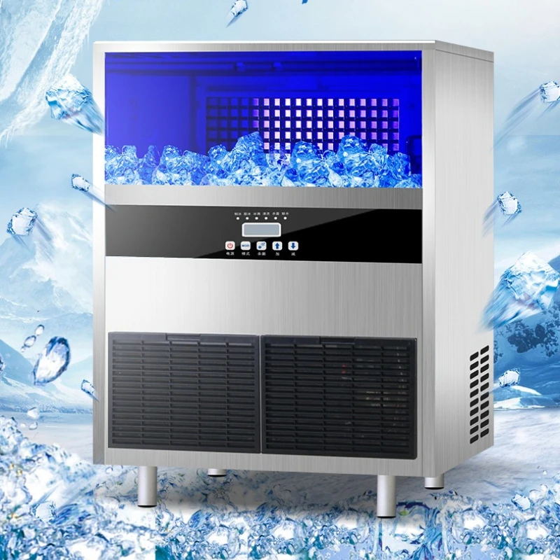 Milk Tea Shop Ice Maker Large Bar Fully Automatic Ice-making Ice Maker Device Durable Commercial Furniture Eismaschine ZYZBJ60