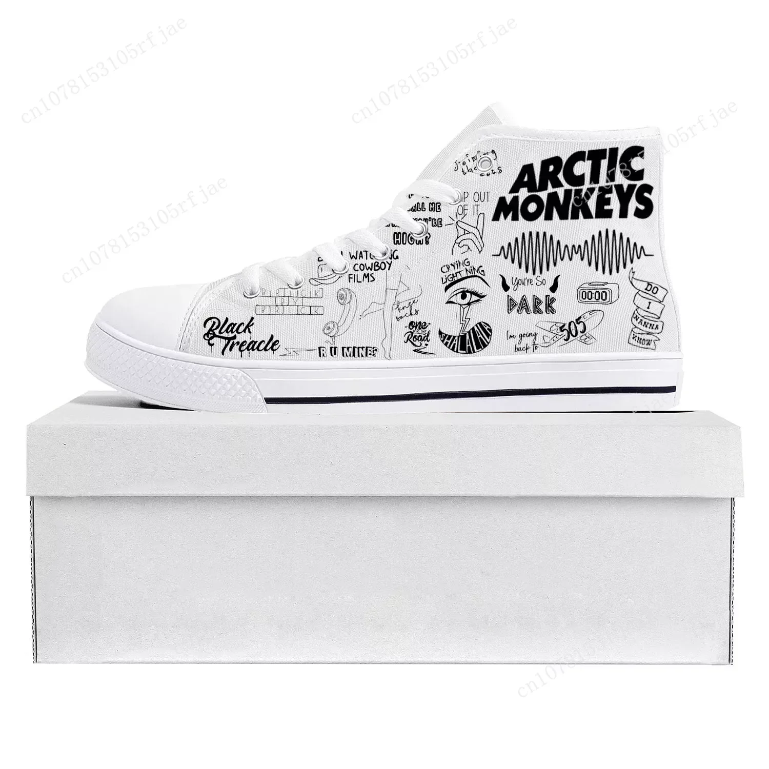 Arctic Monkeys Rock Band Pop High Top High Quality Sneakers Mens Womens Teenager Canvas Sneaker Casual Couple Shoes Custom Shoe