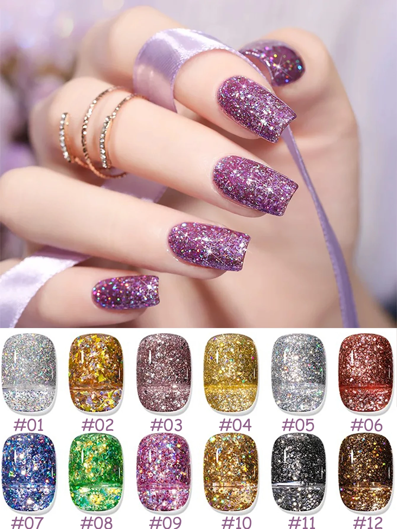 1 Uds ZH nuevo esmalte de uñas de Gel con purpurina de diamante Popular polvo Flash iridiscente arte de uñas tratamiento brillante explosivo suministros de uñas de Gel