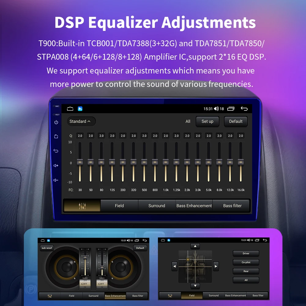 EKIY Rádio do carro do andróide T900 10 Para KIA Carens 2007 2008 2009 2010 2011 QLED reprodutor multimídia Navegação GPS AI voz CarPlay estéreo