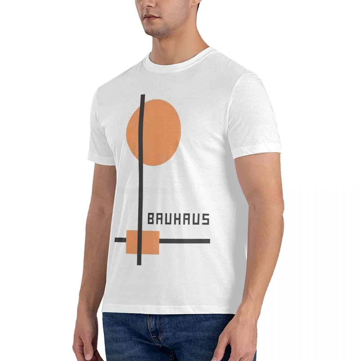 Men's LOGO T Shirts Bauhaus Pure Cotton Tops Novelty Short Sleeve Round Neck Tee Shirt Birthday Gift T-Shirts