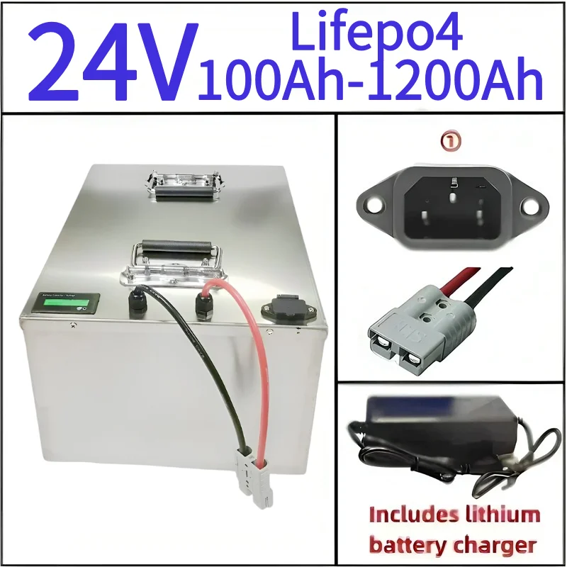 

24V 100Ah Lifepo4 Battery 200Ah 300Ah 400Ah 500Ah 600Ah 800Ah 1000Ah Lithium Iron Phosphate for 2KW Solar System RV Outdoor