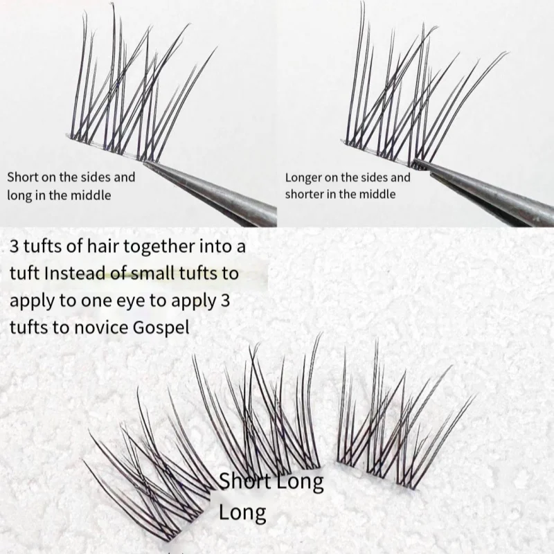 Faux cils en vison naturel russe 3D, extension individuelle, outil de maquillage, vente en gros, 1 boîte de 120 faisceaux