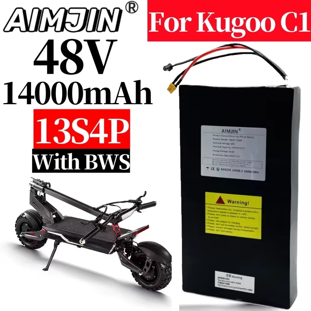 

Original 13S4P 48V 14Ah For Kugoo C1 Electric Scooter Powerful Motor 18650 Lithium Battery