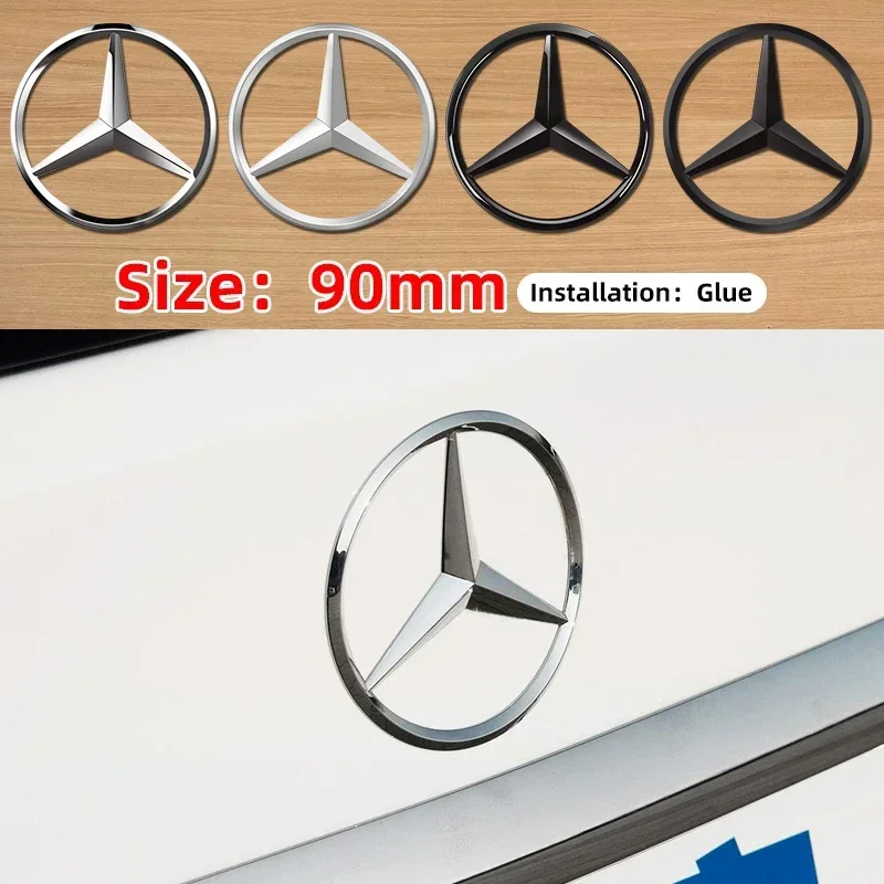 

3D ABS silver/Black 9cm 90mm car rear Tail Trunk emblem badge sticker Decals Mercedes Benz W117 W177 W176 X253 W247 W213