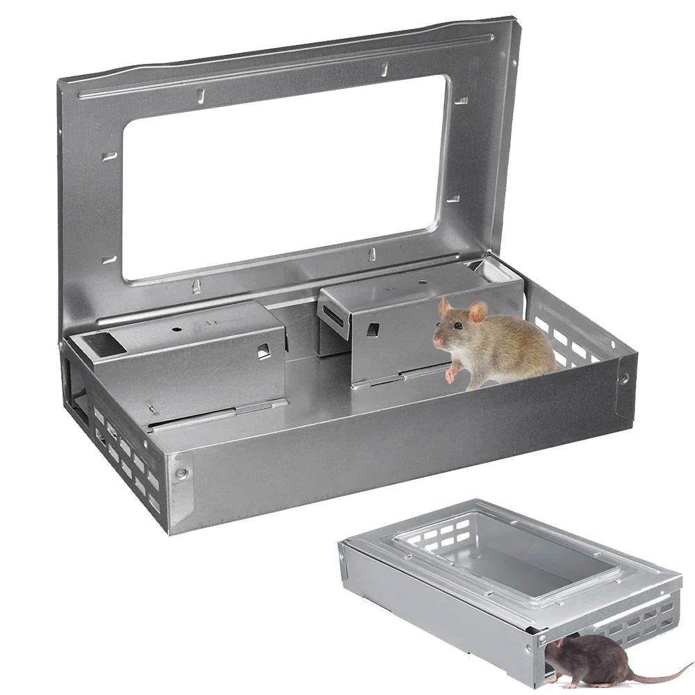 Smart Self-locking Mousetrap Reusable Humane Indoor Outdoor Rat Trap for Continuous Catching Pest Control for Garden Kitchen