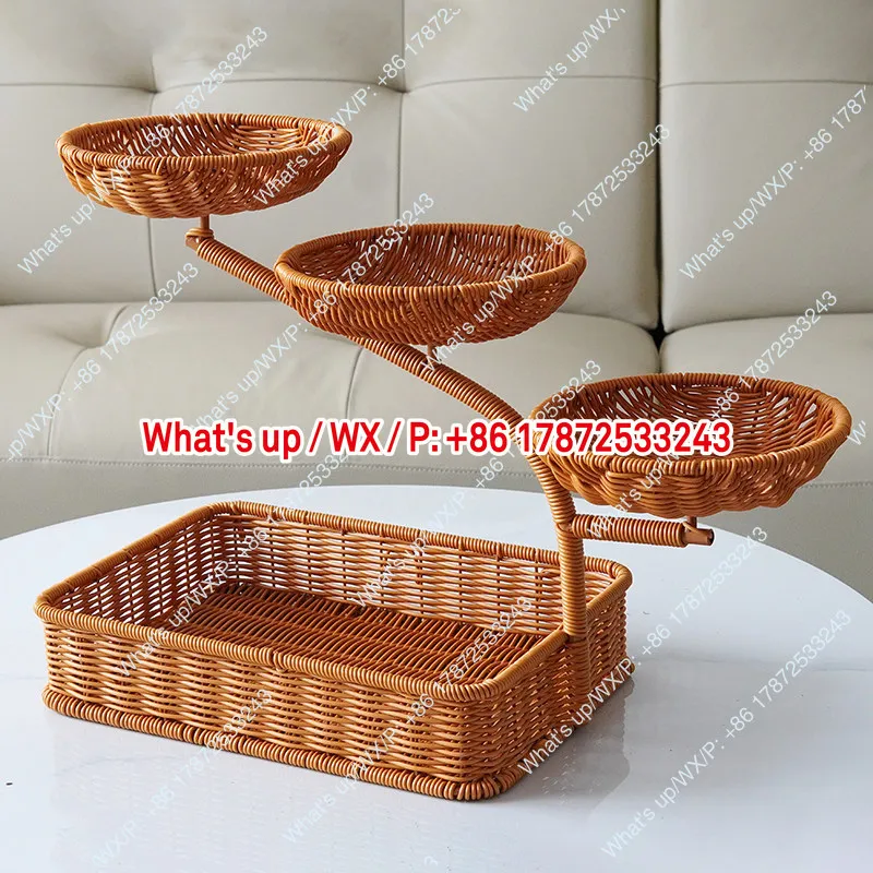 Creative multi-layer fruit basket with fruit rack, Chinese style living room placement, dried fruit tray, afternoon tea tray