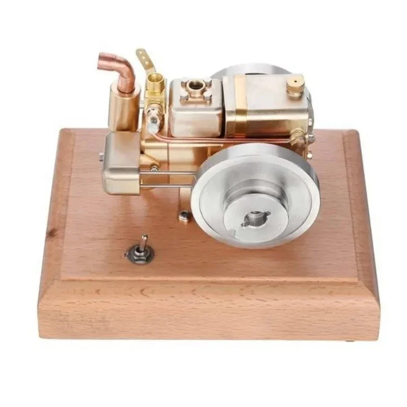 Engine Model Toy Retro Brass Diesel Engine Model with Base Engine Remote Control Gasoline Model Laboratory Teaching Aids