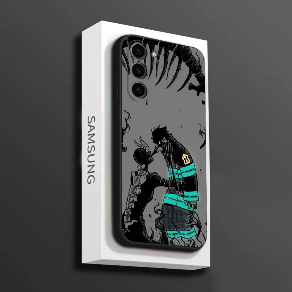 Custodia per telefono F-Fire S-Shinra K-K kennabe per Samsung Galaxy A 73,72,51,53,52,71,22,5G,Nota, J7,8,9 Cover morbida nera