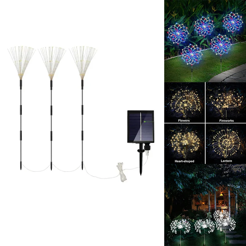 

Solar Garden Lights, 3 In 1 Solar Lights Outdoor Waterproof With Remote, LED Solar Landscape Lights