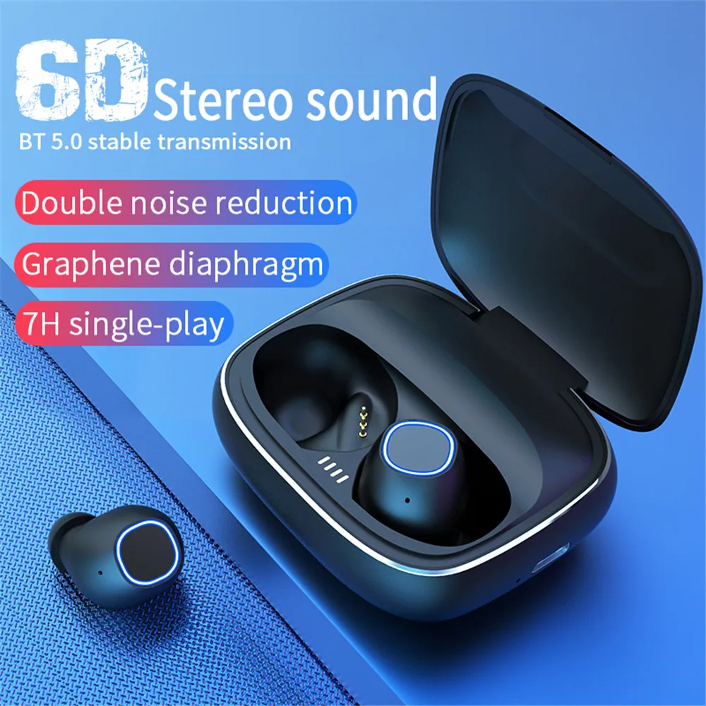 2020 NEW with Blue tooth 5.0 True Wireless 7H Single Playtime Sweatproof TWS Stereo Earphone with mic