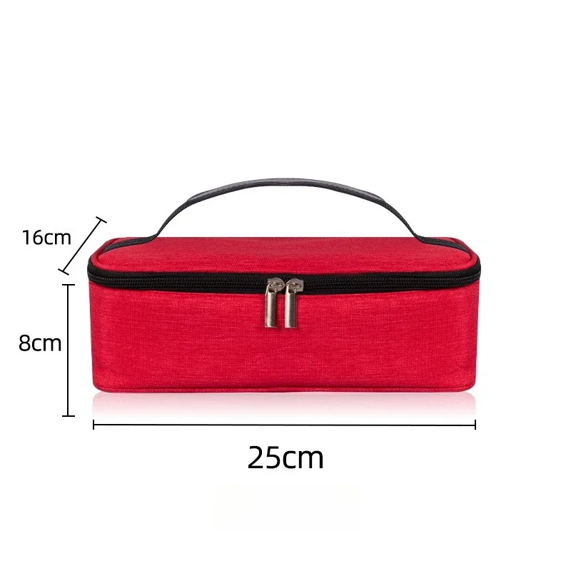Bento-Tasche mit Griff, doppelter Reißverschluss, wasserdicht, rechteckig, tragbar, Thermo-Lunchbox, Beutel, isolierter Lebensmittel-Bento-Aufbewahrungsbehälter – Detail 7