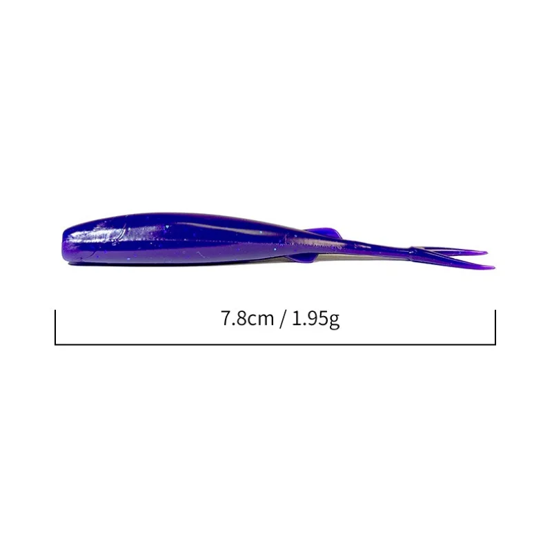 10 Stück Schwimmende Bionische Köder Gabelschweif-Weichköder Hochsalzbeständiger Köder Bissfester Wildbass-Köder Angelzubehör – Detail 2