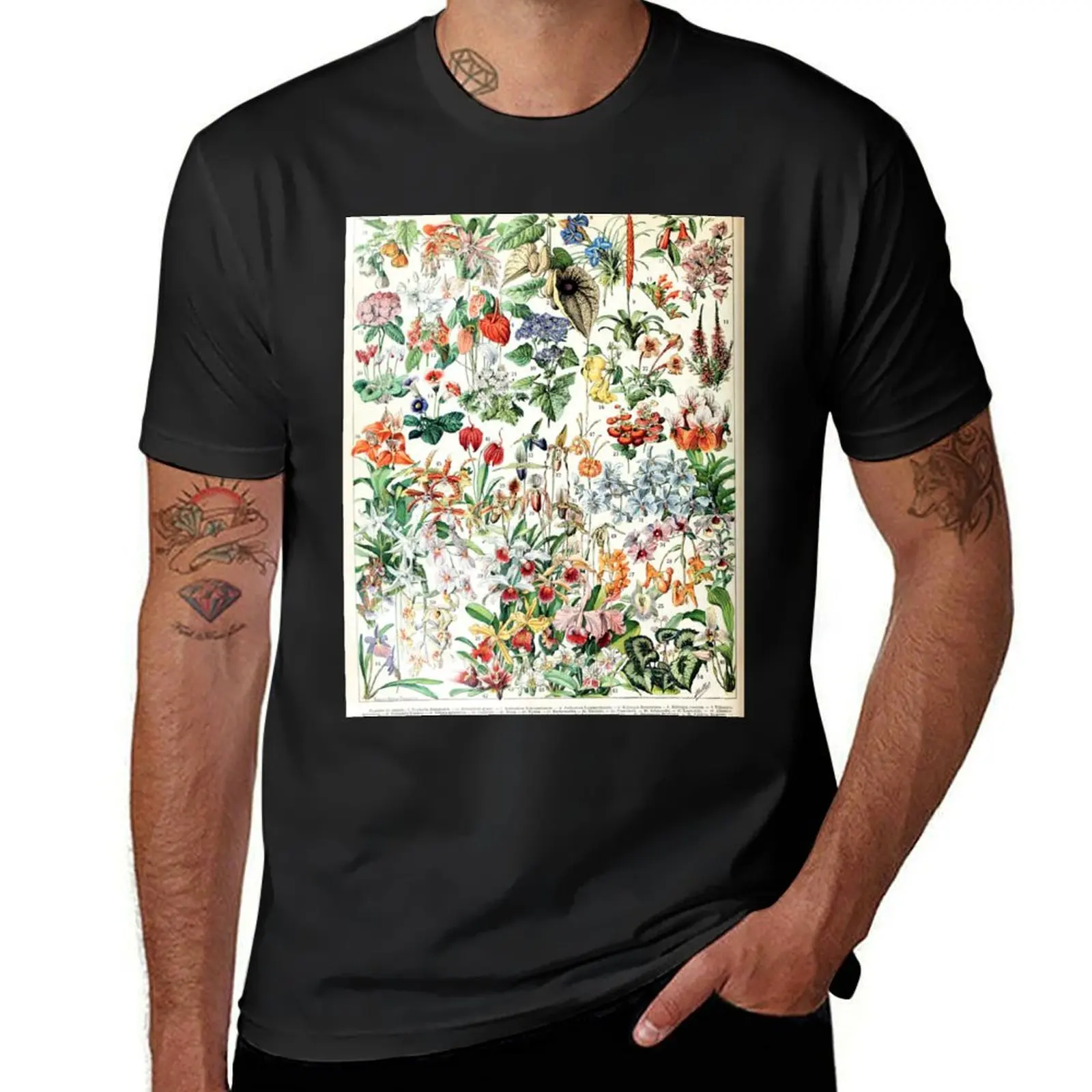 

Adolphe Millot - Fleurs D - French vintage poster T-Shirt anime clothes summer tops oversized t shirts for men