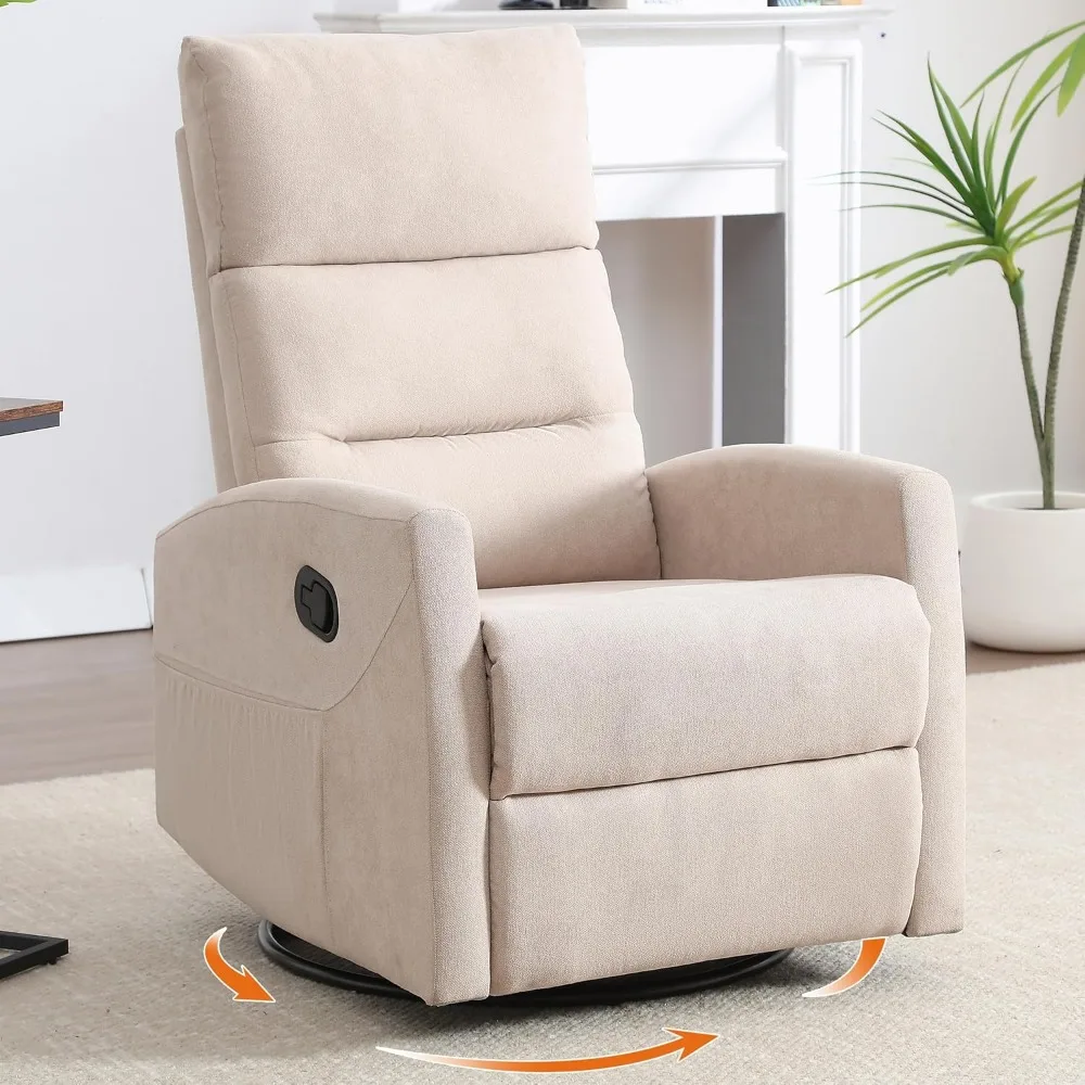 360 °   كرسي هزاز دوار للحضانة، كرسي طائرة شراعية يدوية كرسي التمريض مع جيوب جانبية، طائرة شراعية من البوليستر لغرفة المعيشة، He