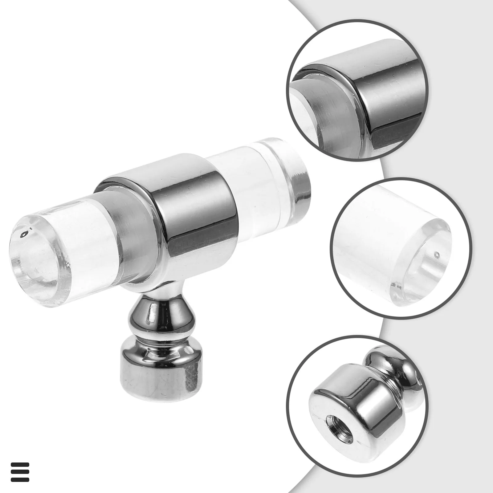 T-Shaped Clear Acrylic Cabinet Pulls Drawer Handles for Modern Home Bar Restaurant Hotel Furniture Decor Upgrade Replacement