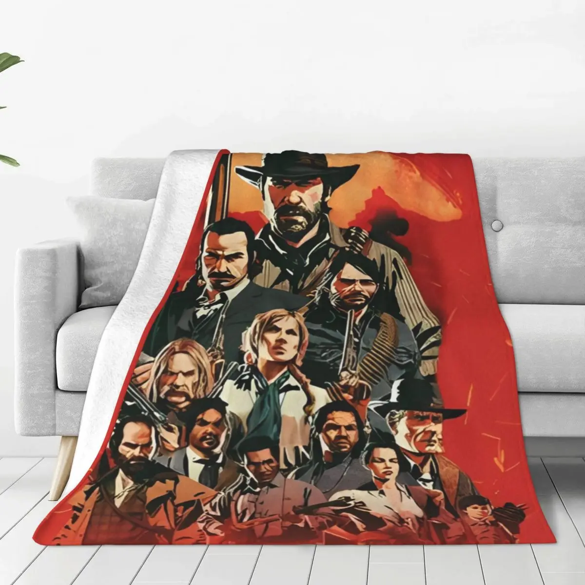 Y2K Red Dead Redemptions 2 Game Blankets Ultra-Soft Velvet Relax Throw Blankets Machine Washable