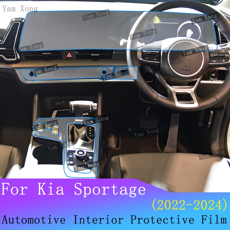 

For Kia Sportage US version X-Pro 2022-2024Full set interior Film TPU Transparent Navigation screen Protective Anti-Scratch Film
