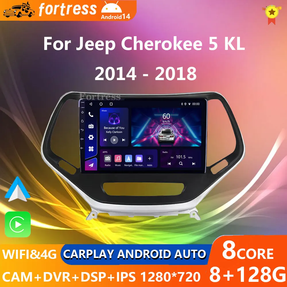 

Car Auto For Jeep Cherokee 5 KL 2014 - 2018 Android Radio Carplay 4G GPS Navigation Multimedia Stereo Player QLED BT No 2din DVD