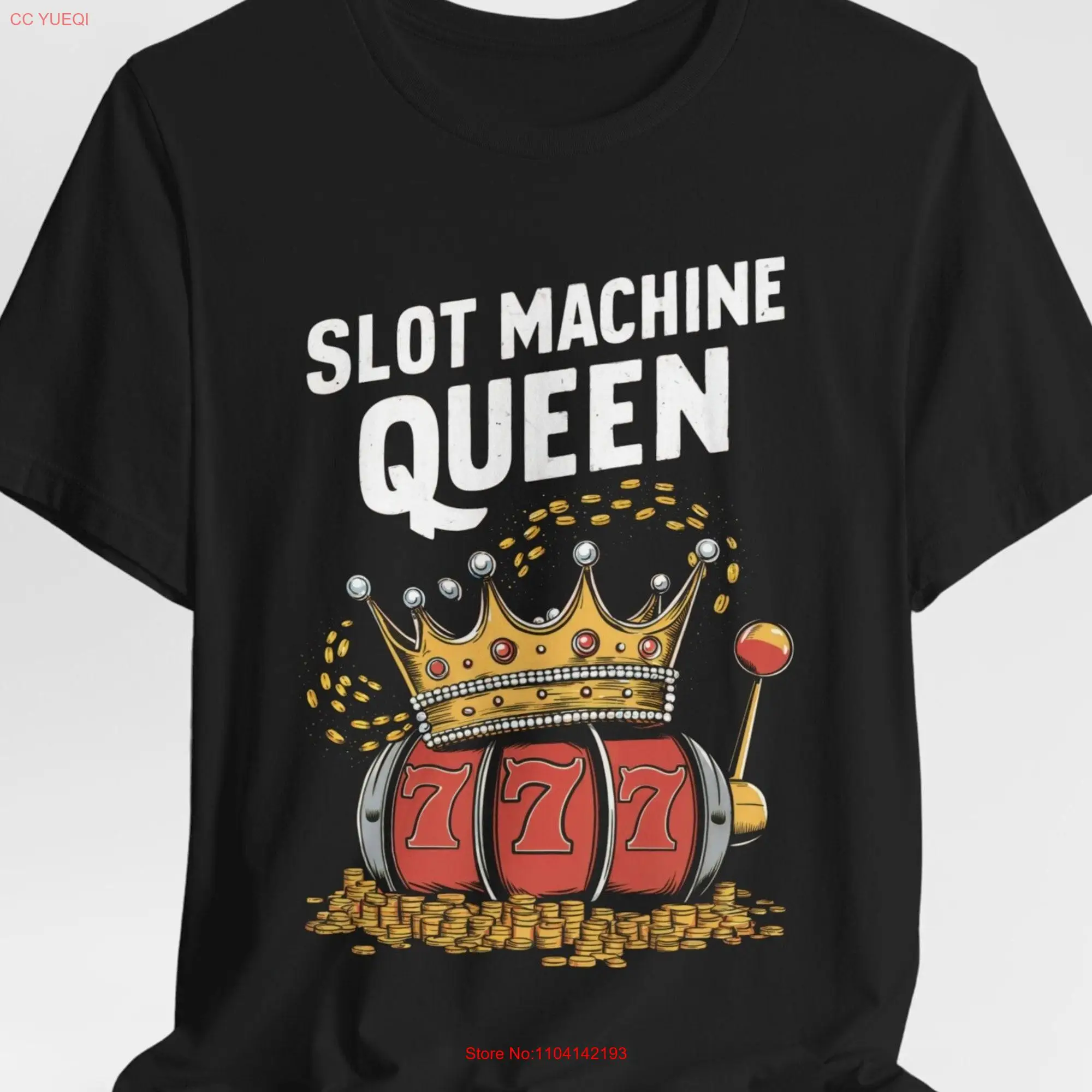 Slot Machine Queen T Shirt Casino Lover Gambling EnthusiasT Vintage Retro Lucky Vegas Poker Slots Game Apparel