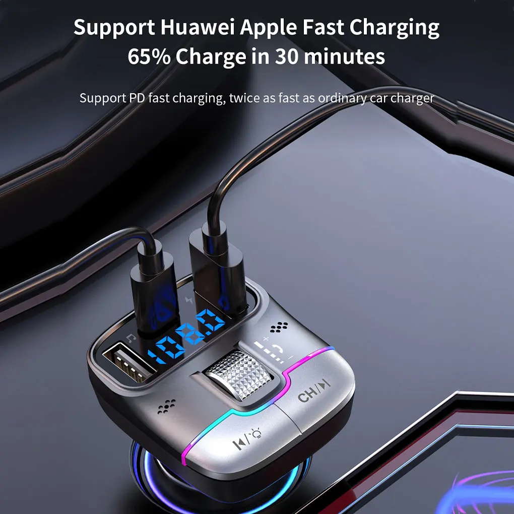 Microfone interno preto - adaptador Bluetooth com display LED para chamadas claras e pode diretamente