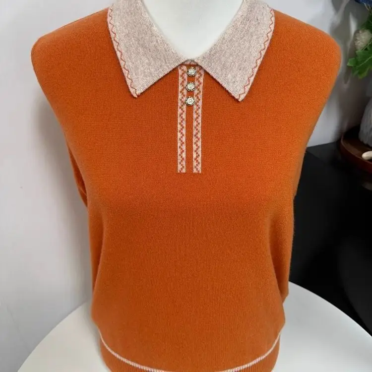 Casual Autumn Winter Loose Large Size Pullovers Sweaters Middle Aged Mother Long Sleeve Knitted Sweater Women Lapel Knit Jumper