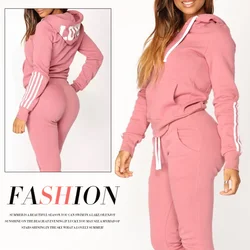 Comfortable Women's Suit Jogging 2024 Hoodie High Quality Hot Sales Fashion Zipper Daily Outdoors Gym Casual Sports Set Matching