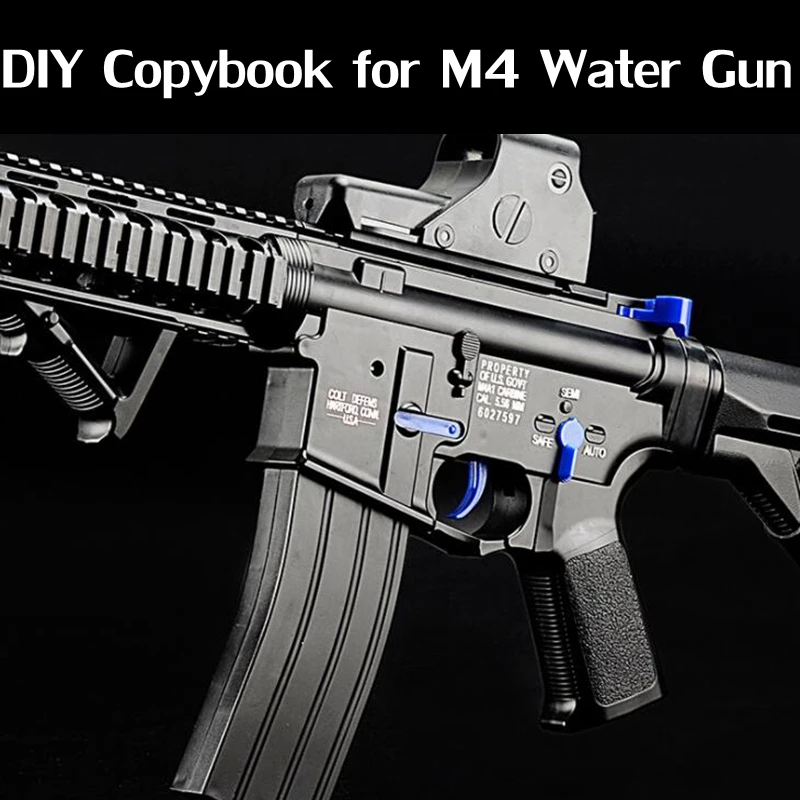 Gold/Silver Color Metal Sticker For Gel Blaster M4A1 Gun Body Sticker M4 Carbine 3D Effect Hunting Equipment Accessories