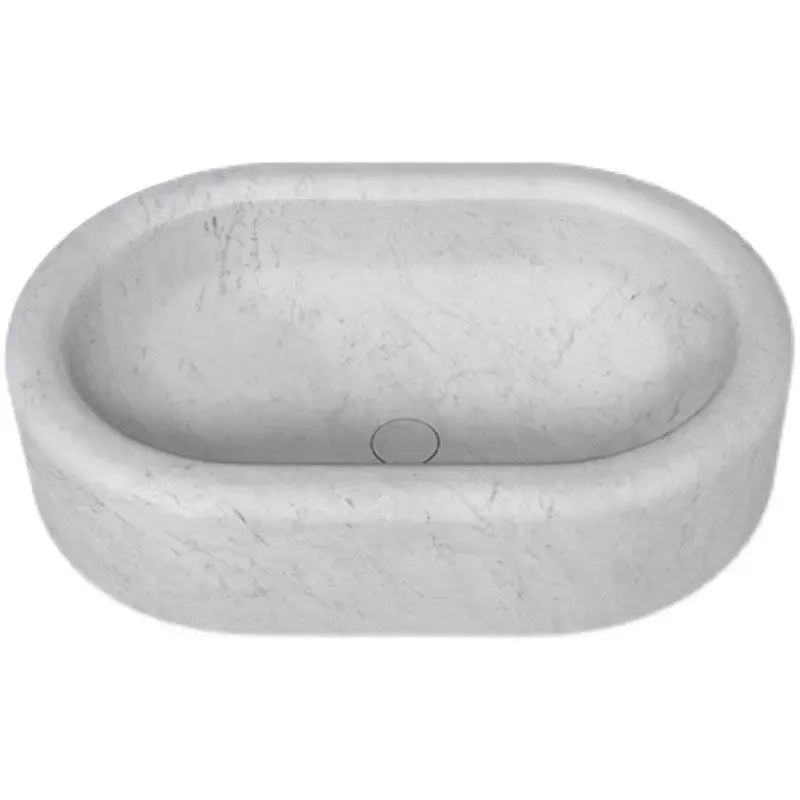 Minimalist bathroom single basin hotel guesthouse high-end washbasin natural marble countertop outdoor balcony washbasin