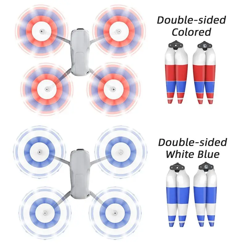 B92B 4PCS for DJI Air 3 Propeller 8747F, Silent Noise Reduction Quick Release Paddle, Red+White Drone Blade
