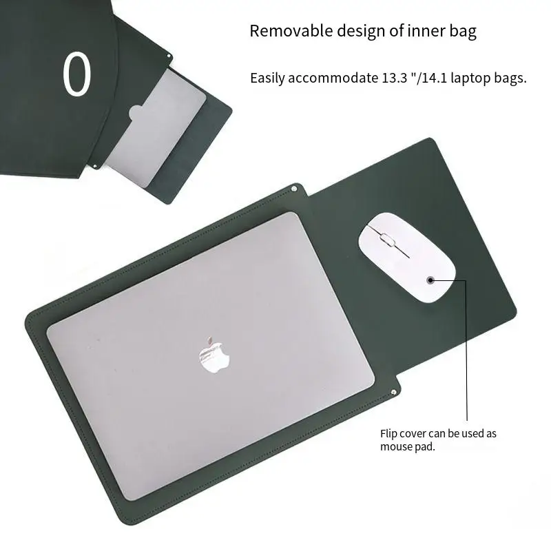 16인치 가죽 노트북 가방: 두꺼운 PU 컴퓨터 서류 가방 (태블릿 포켓 포함) - 비즈니스 & 스타일