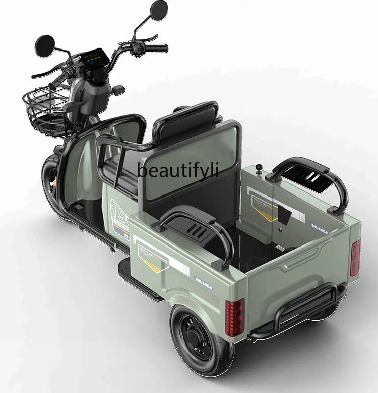 

Three-wheeled electric vehicle household battery car elderly pick-up and drop-off children small scooter in mountainous areas