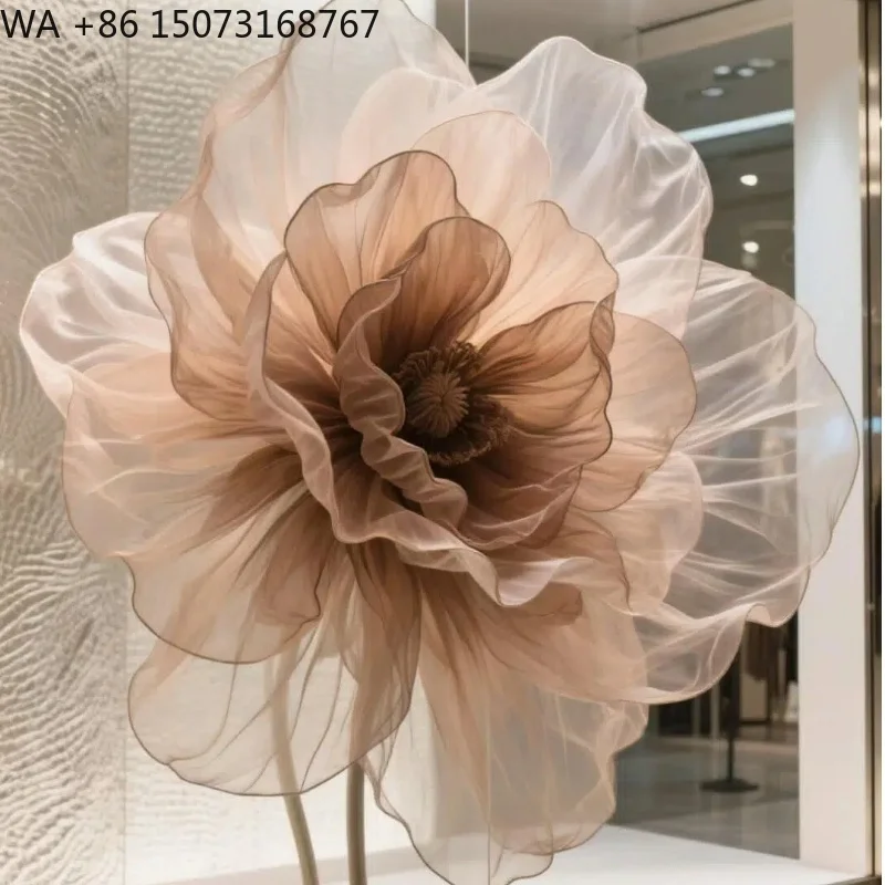 

Luxury High-end Custom Handmade Giant Silk Art Installation for Wedding Stage Setting Decoration Window Display