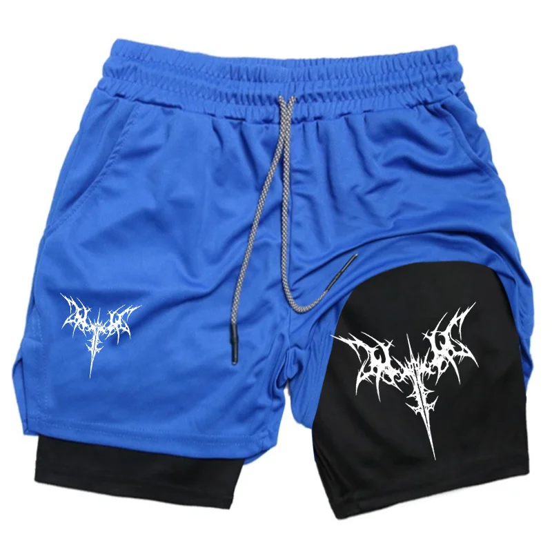

2026 Summer Men's New Double Layer Shorts, Suitable for Running Training 2-in-1 Sports Fashion Shorts Fast Drying and Breathable