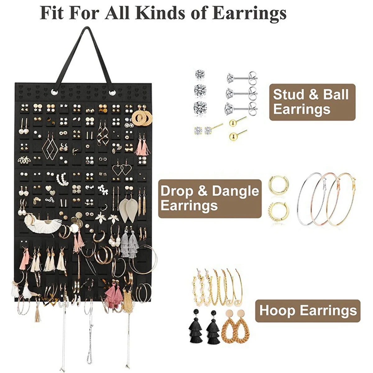 

Universal Double Wall Mounted Jewelry Bag Jewelry Display Felt Earrings Storage Bag Necklace Ring Jewelry Organizer Packaging
