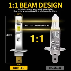 2 Stücke Canbus für Peugeot 207 SW 2008 2009 2010-2013 LED-Scheinwerfer H1 H7 High und Bass Bundle Lamps 9600LM White 12V Plug and Play 8 Hauptverkauf Peugeot Lighthouse 207 - №7