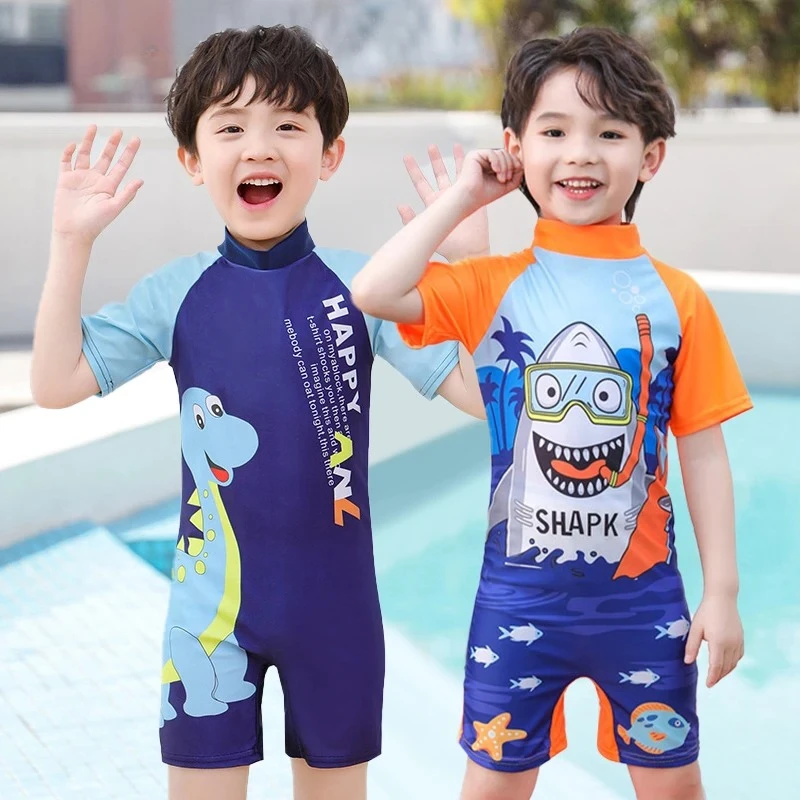 UV Baby Boy Swimsuit One Piece Swimming Jumpsuit Ruffles Bathing Suit SPF 50 Long Sleeve Kids Swimwear for Girls 3-10 Years