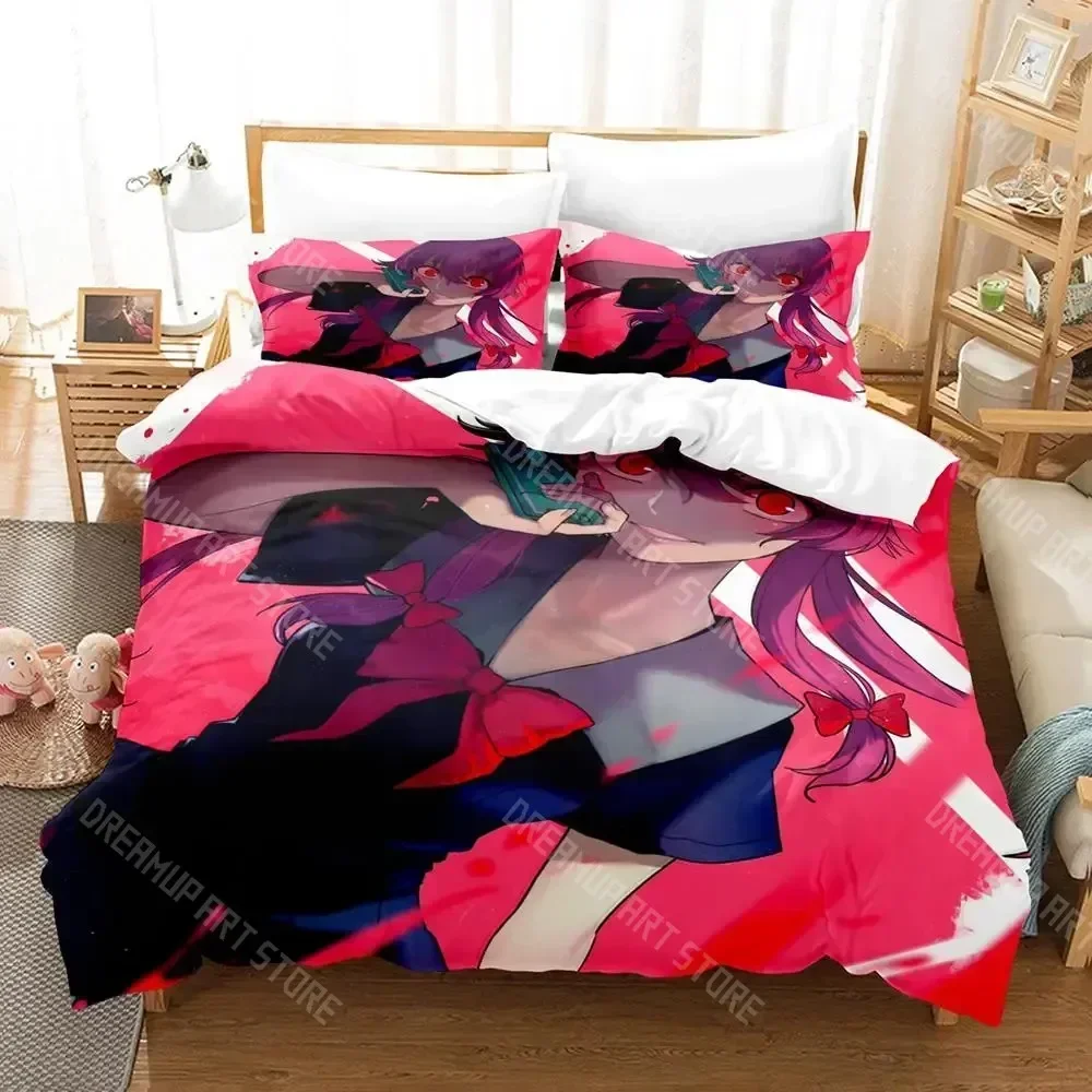 2026 2023 Yuno Gasai Mirai Nikki Bedding Set Single Twin Full Queen King Size Bed Set Aldult Kid Bedroom Duvetcover Sets Anime B