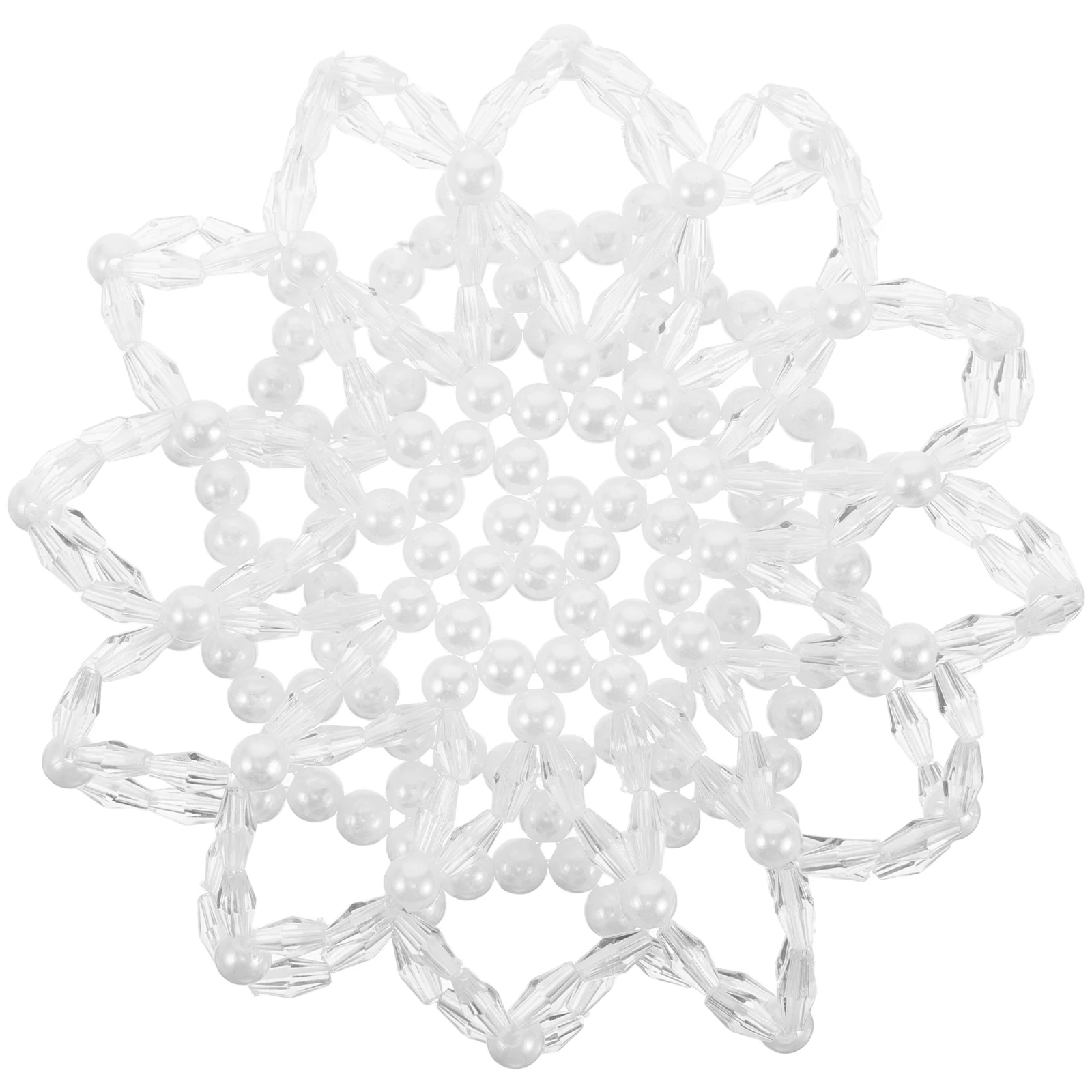 

Pearl Hair Net Elastic Mesh Bun Holders Crochet Dance Accessories Girls White Long Pearl Hairstyle Tool Performance