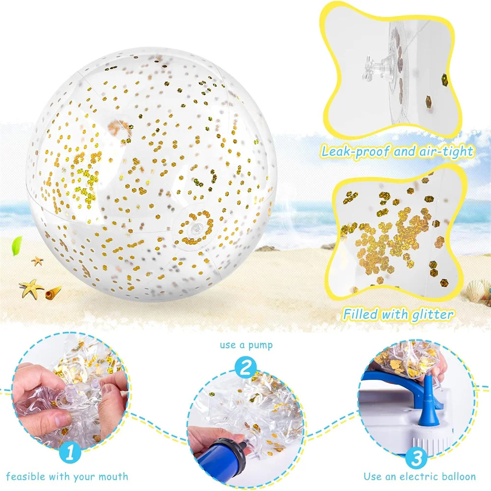Pelota de playa inflable de 40CM, juguetes de piscina Jumbo coloridos, pelotas, juguetes de playa de agua para piscina transparente, recuerdos de fiesta de verano al aire libre