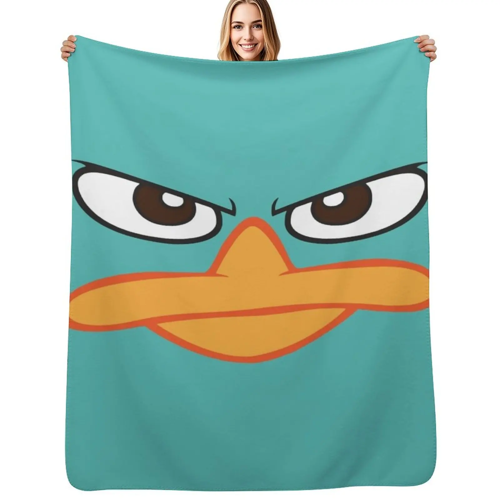 

Perry the Platypus Mask Throw Blanket Custom Personalized Gift Luxury Thicken bed plaid Blankets