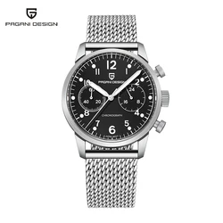 PAGANI DESIGN 2024 New Men's Military Quartz Watch Sapphire Stainless Steel VK64 Chronograph Waterproof Sport Clock reloj hombre