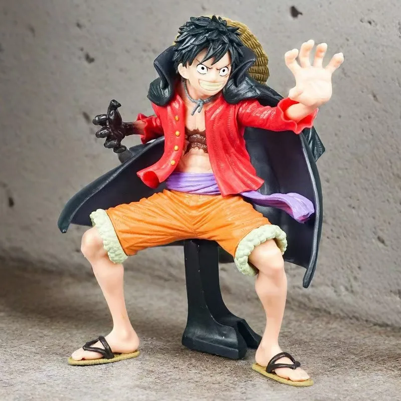 Anime One Piece Luffy Ghost Island Combat Suit Doll Desktop Car Mounted Desktop Decoration Statue Ornament Small Handmade Gifts