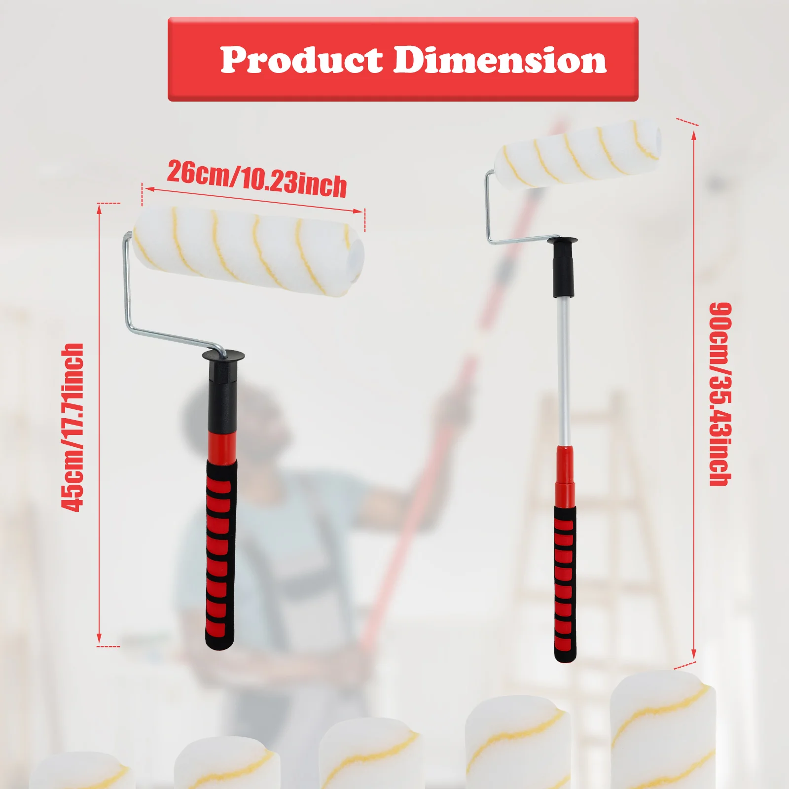 Wałek malarski, szczotka wałkowa, dekoracja wnętrz, wałek malarski do farb lateksowych, narzędzia do ścian, pędzle do malowania ścian, materiały do malowania domu