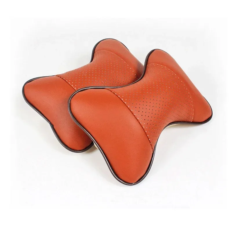 

Car Neck Pillows Both Side Pu Leather 1pcs Pack Headrest For Head Pain Relief Filled Fiber Universal Car Pillow